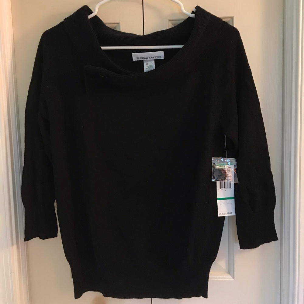 Jones New York Sport Black Sweater Size L NWT